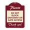 Signmission Please Do Not Block Driveway or Gate Access Thank You Heavy-Gauge Alum, 24" x 18", BU-1824-23283 A-DES-BU-1824-23283 - alternate 1